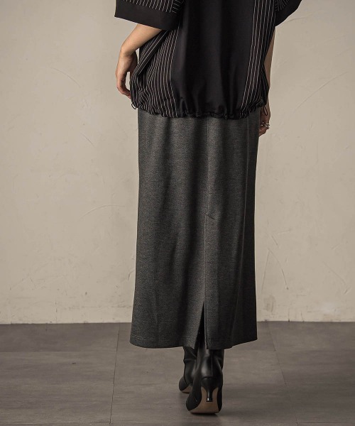 MAYSON GREY（メイソングレイ）の「叶えるIラインスカート≪手洗い可能≫（スカート・レディース・ブラック/チャコールグレー・M）」の15枚目の写真