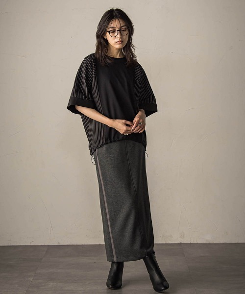 MAYSON GREY（メイソングレイ）の「叶えるIラインスカート≪手洗い可能≫（スカート・レディース・ブラック/チャコールグレー・M）」の17枚目の写真