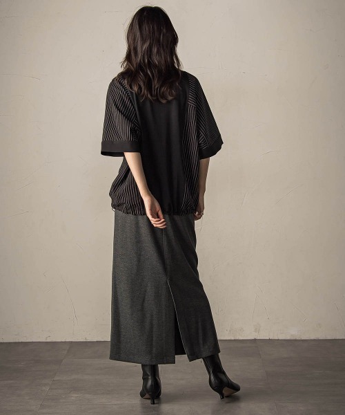 MAYSON GREY（メイソングレイ）の「叶えるIラインスカート≪手洗い可能≫（スカート・レディース・ブラック/チャコールグレー・M）」の20枚目の写真