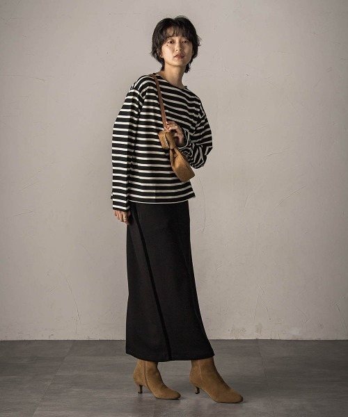 MAYSON GREY（メイソングレイ）の「叶えるIラインスカート≪手洗い可能≫（スカート・レディース・ブラック/チャコールグレー・M）」の10枚目の写真