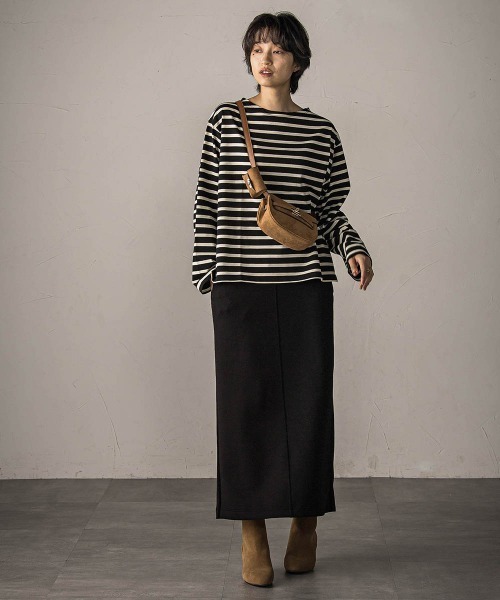 MAYSON GREY（メイソングレイ）の「叶えるIラインスカート≪手洗い可能≫（スカート・レディース・ブラック/チャコールグレー・M）」の11枚目の写真