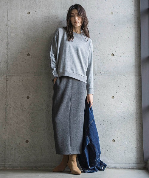 MAYSON GREY（メイソングレイ）の「叶えるIラインスカート≪手洗い可能≫（スカート・レディース・ブラック/チャコールグレー・M）」の21枚目の写真