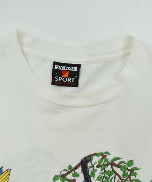 VINTAGE(ヴィンテージ)の「【USED】90’s SIGNAL SPORTS “RAINFOREST” アニマル Tシャツ USA製(Tシャツ/カットソー・メンズ・ホワイト・LARGE)」の6枚目の写真