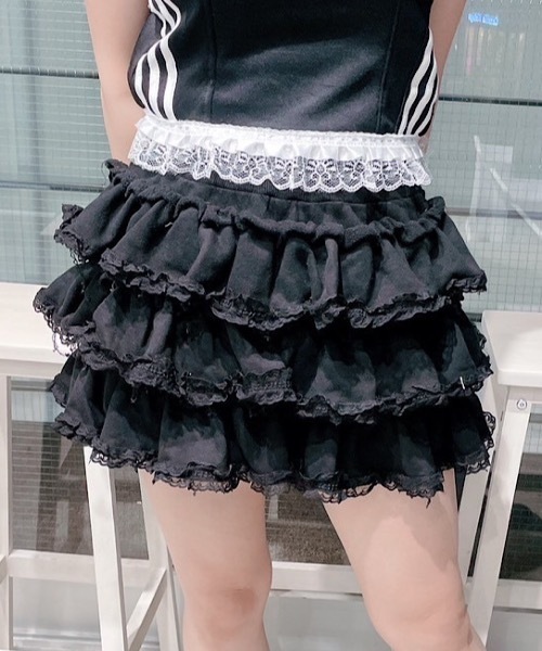 lilLilly リルリリー フリルスウェットパンツ リルリリー lillilly スウェットフリルパンツ グレー LITTLE