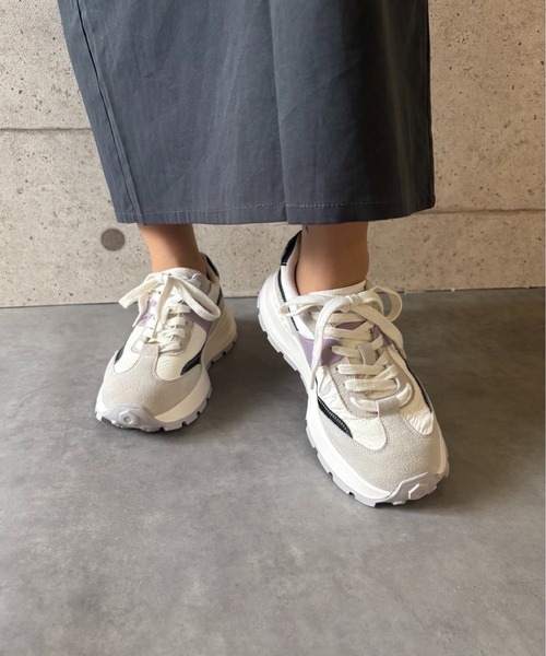 ALL BLACK(オールブラック)の「【軽量/210g/厚底/4.5cm/カップインソール】カラーブロック 厚底スニーカー(スニーカー・レディース・ホワイト×パープル・37/39/38/36)」の9枚目の写真