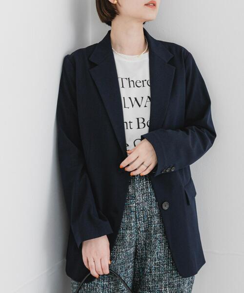 F by ROSSO（エフバイロッソ）の「F by ROSSO　ストレッチテーラージャケット（その他アウター・レディース・ベージュ/ネイビー・FREE）」の2枚目の写真