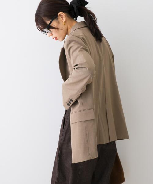 F by ROSSO（エフバイロッソ）の「F by ROSSO　ストレッチテーラージャケット（その他アウター・レディース・ベージュ/ネイビー・FREE）」の6枚目の写真