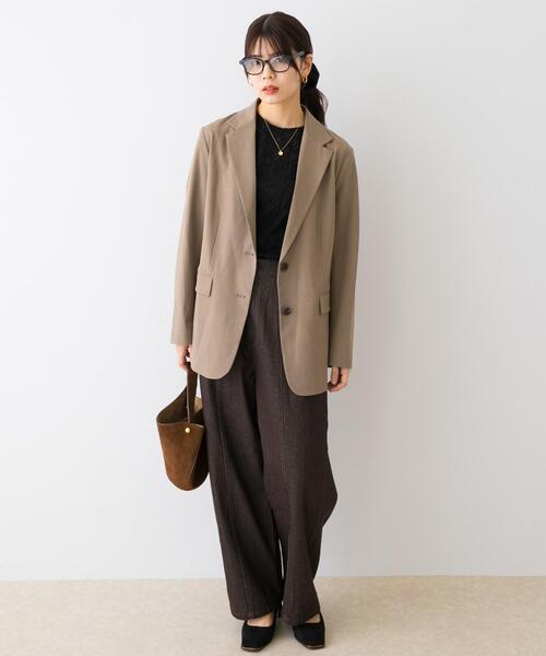 F by ROSSO（エフバイロッソ）の「F by ROSSO　ストレッチテーラージャケット（その他アウター・レディース・ベージュ/ネイビー・FREE）」の8枚目の写真