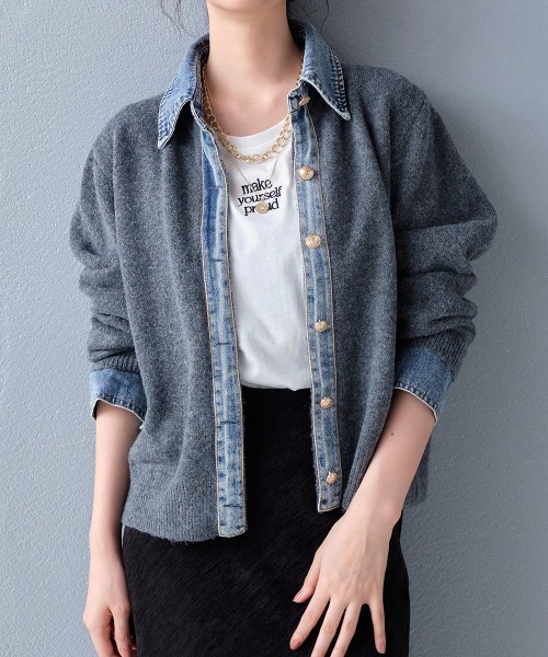 kolor カラー　22aw ドッキング　切り替えカーディガン kolor カラー 22aw ドッキング 切り替えカーディガン