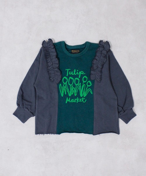 MARKEY'S(マーキーズ)の「裏毛リメイクフリルスウェット(スウェット・キッズ・ブラウン/グリーン/イエロー/ピンク・100/95/90/80/150/140/130/120/110)」の19枚目の写真