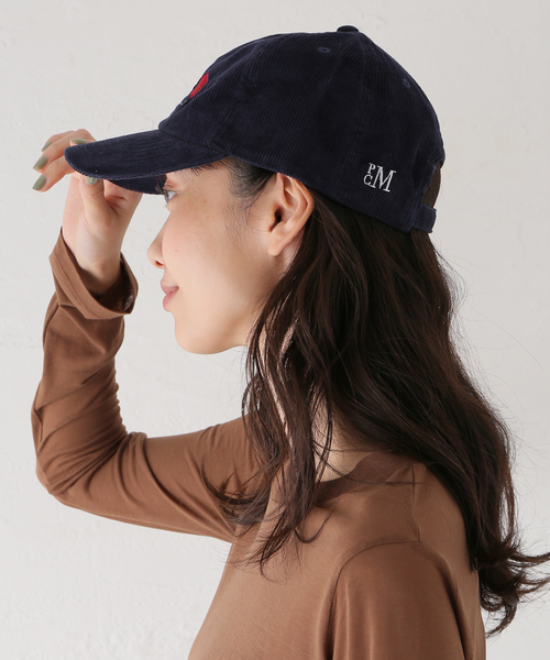 PARROTT CANVAS（パロットキャンバス）の「【PARROTT CANVAS/パロットキャンバス】 PC Corduroy Panel Cap：キャップ（キャップ・レディース・ネイビー/ベージュ・FREE）」の7枚目の写真