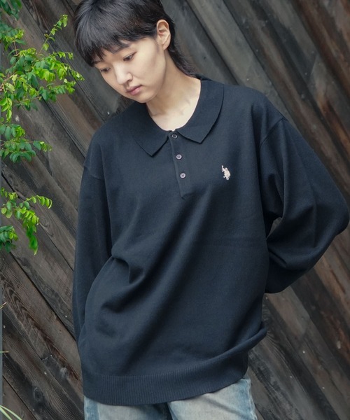 U.S. POLO ASSN.(ユーエスポロアッスン)の「【U.S. POLO ASSN./ユーエスポロアッスン 】ニットポロシャツ(ニット/セーター・メンズ・グレー/ブラック/カーキ/ネイビー・MEDIUM/LARGE/X-LARGE)」の2枚目の写真