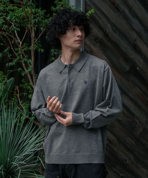 U.S. POLO ASSN.(ユーエスポロアッスン)の「【U.S. POLO ASSN./ユーエスポロアッスン 】ニットポロシャツ(ニット/セーター・メンズ・グレー/ブラック/カーキ/ネイビー・MEDIUM/LARGE/X-LARGE)」の11枚目の写真