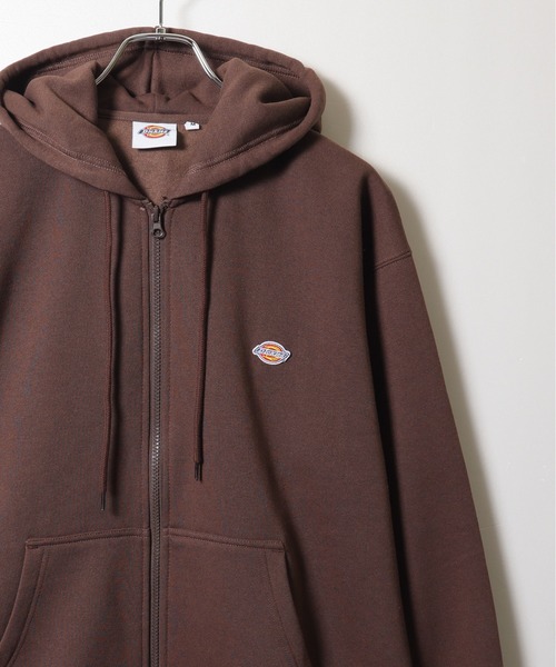 Dickies(ディッキーズ)の「【Dickies/ディッキーズ】裏起毛ワンポイントワッペンフルZIPパーカー(パーカー・メンズ・ブラック/オートミール/ネイビー/ブラウン・M/L/LL)」の6枚目の写真