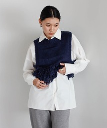 ánuans ネイビーフリンジベスト Mサイズ ANS0123F0025_zo_a004.jpg