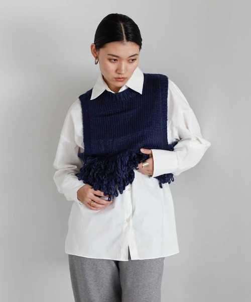 fringe roving knit vest / ロービングフリンジニットベスト