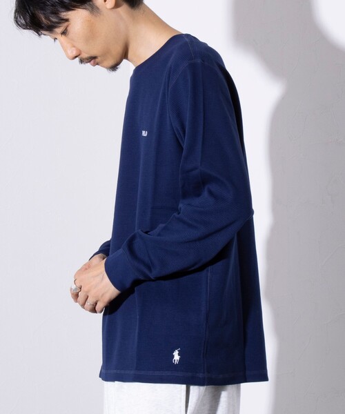 POLO RALPH LAUREN SLEEPWEAR（ポロラルフローレンスリープウェア）の「【POLO RALPH LAUREN/ポロ ラルフ ローレン】ワッフルロングスリーブ（Tシャツ/カットソー・メンズ・ネイビー/ブラック/グレー・M/L/XL）」の4枚目の写真