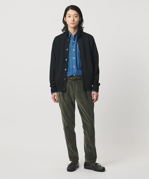 UNITED ARROWS（ユナイテッドアローズ）の「YAMAGATA ミドルゲージ レイズドネック ニット（カーディガン/ボレロ・メンズ・オリーブ/ブラック・XL/L/M）」の4枚目の写真