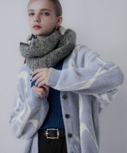 アソートガラシャギーVネックカーディガン(HARE)（カーディガン/ボレロ