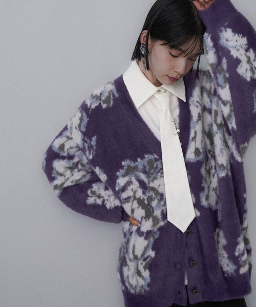 セール】アソートガラシャギーVネックカーディガン(HARE