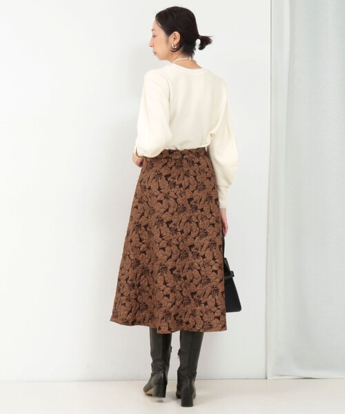 MICO COULIER（ミコクリエ）の「フラワージャガードフレアースカート（スカート・レディース・ブラウン系その他/グレー系その他・36/38）」の7枚目の写真