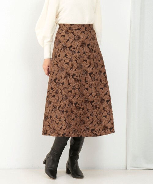 MICO COULIER（ミコクリエ）の「フラワージャガードフレアースカート（スカート・レディース・ブラウン系その他/グレー系その他・36/38）」の10枚目の写真