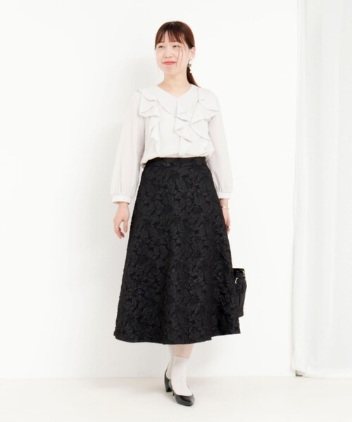 MICO COULIER（ミコクリエ）の「フラワージャガードフレアースカート（スカート・レディース・ブラウン系その他/グレー系その他・36/38）」の11枚目の写真