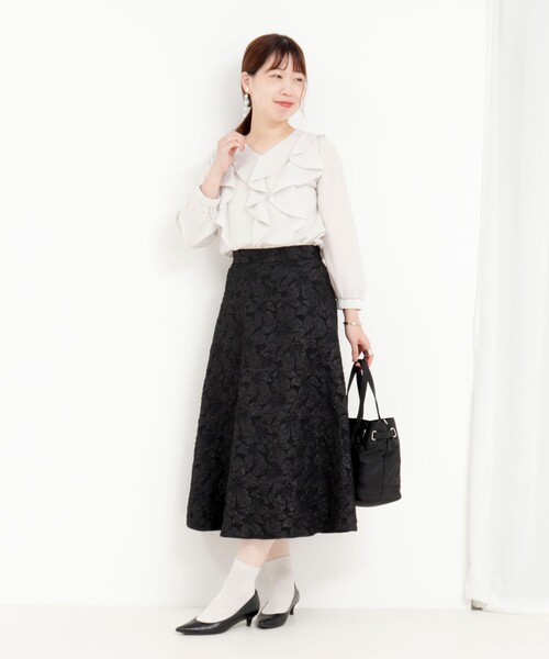 MICO COULIER（ミコクリエ）の「フラワージャガードフレアースカート（スカート・レディース・ブラウン系その他/グレー系その他・36/38）」の13枚目の写真