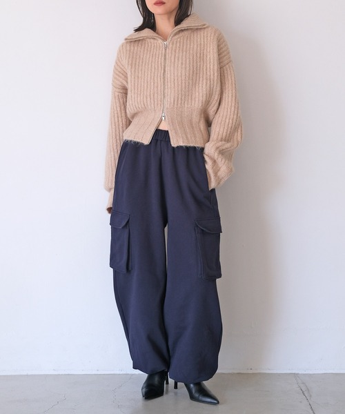 AKTE(アクテ)の「スウェットカーゴパンツ(カーゴパンツ・レディース・トップグレー/ネイビー・2/1/2T)」の11枚目の写真