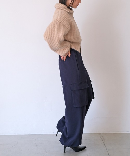 AKTE(アクテ)の「スウェットカーゴパンツ(カーゴパンツ・レディース・トップグレー/ネイビー・2/1/2T)」の12枚目の写真