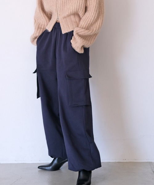 AKTE(アクテ)の「スウェットカーゴパンツ(カーゴパンツ・レディース・トップグレー/ネイビー・2/1/2T)」の13枚目の写真