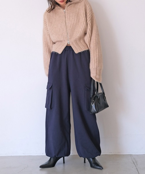 AKTE(アクテ)の「スウェットカーゴパンツ(カーゴパンツ・レディース・トップグレー/ネイビー・2/1/2T)」の15枚目の写真
