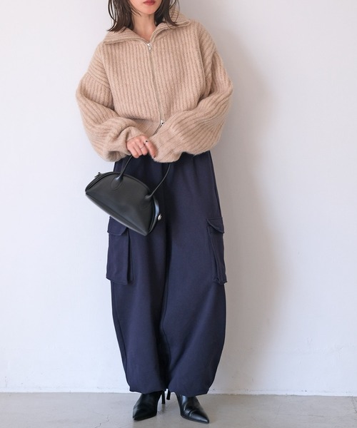 AKTE(アクテ)の「スウェットカーゴパンツ(カーゴパンツ・レディース・トップグレー/ネイビー・2/1/2T)」の16枚目の写真