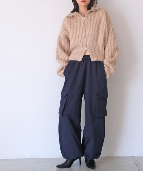 AKTE(アクテ)の「スウェットカーゴパンツ(カーゴパンツ・レディース・トップグレー/ネイビー・2/1/2T)」の17枚目の写真