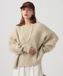 BAYFLOW | [さりげないキラキラ素材]ブークレスパンコールプルオーバー(ニット/セーター)