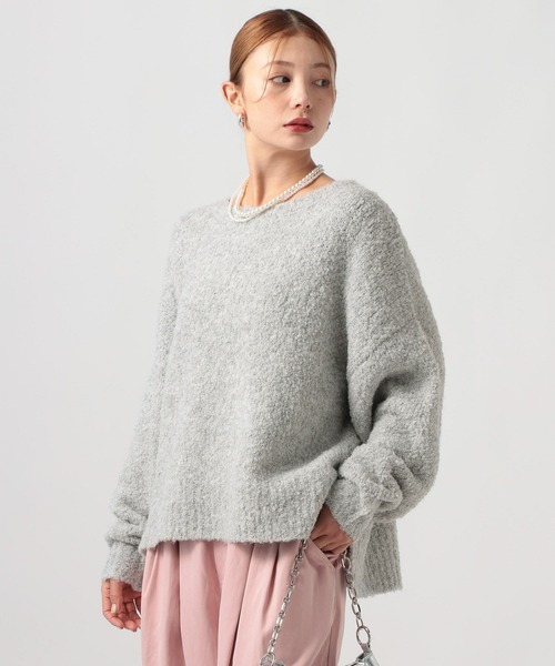 BAYFLOW（ベイフロー）の「[さりげないキラキラ素材]ブークレスパンコールプルオーバー（ニット/セーター・レディース・グレー/ライトグレー/ベージュ/マスタード・FREE）」の2枚目の写真