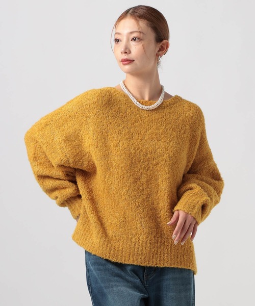 BAYFLOW（ベイフロー）の「[さりげないキラキラ素材]ブークレスパンコールプルオーバー（ニット/セーター・レディース・グレー/ライトグレー/ベージュ/マスタード・FREE）」の4枚目の写真