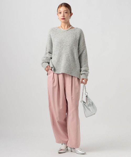 BAYFLOW（ベイフロー）の「[さりげないキラキラ素材]ブークレスパンコールプルオーバー（ニット/セーター・レディース・グレー/ライトグレー/ベージュ/マスタード・FREE）」の15枚目の写真