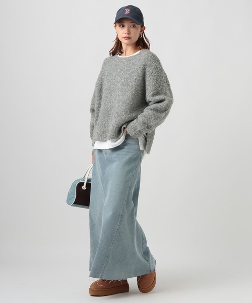 BAYFLOW（ベイフロー）の「[さりげないキラキラ素材]ブークレスパンコールプルオーバー（ニット/セーター・レディース・グレー/ライトグレー/ベージュ/マスタード・FREE）」の16枚目の写真