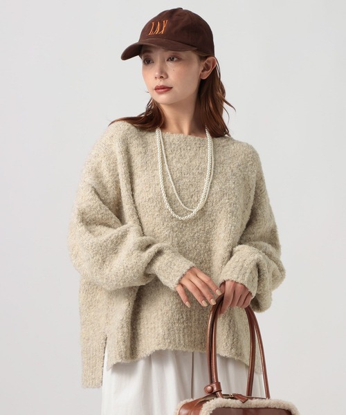 BAYFLOW（ベイフロー）の「[さりげないキラキラ素材]ブークレスパンコールプルオーバー（ニット/セーター・レディース・グレー/ライトグレー/ベージュ/マスタード・FREE）」の18枚目の写真