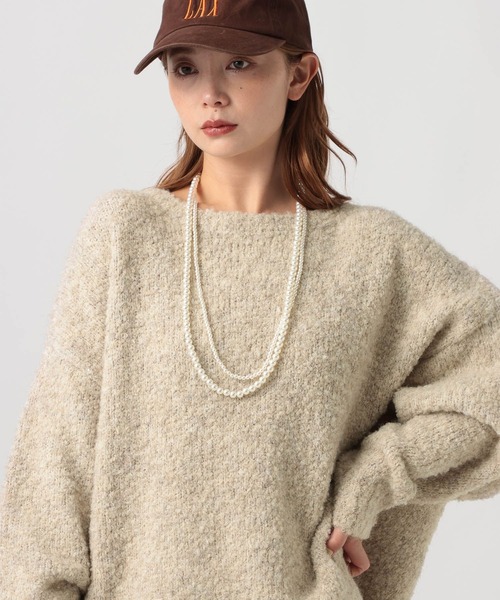 BAYFLOW（ベイフロー）の「[さりげないキラキラ素材]ブークレスパンコールプルオーバー（ニット/セーター・レディース・グレー/ライトグレー/ベージュ/マスタード・FREE）」の19枚目の写真