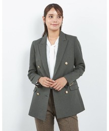 ブレザー」に該当するグレー/灰色系のレディースファッション