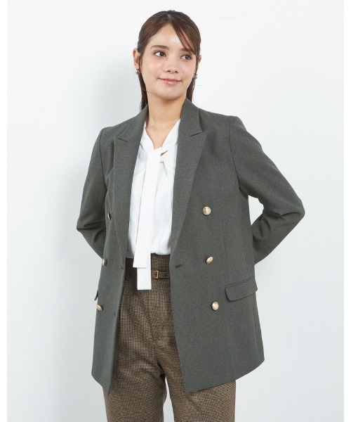 メル24400ページ セール】【おうちで洗えるストレッチ】6釦2掛けダブルブレザー/「4S