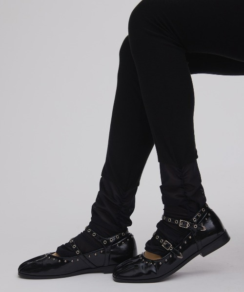 MIZUNO(ミズノ )の「Mizuno×Ameri SHEER DOCKING FULL L LEGGI(レギンス/スパッツ・レディース・ブラウン/ブラック/クリーム・SMALL/MEDIUM/LARGE)」の2枚目の写真