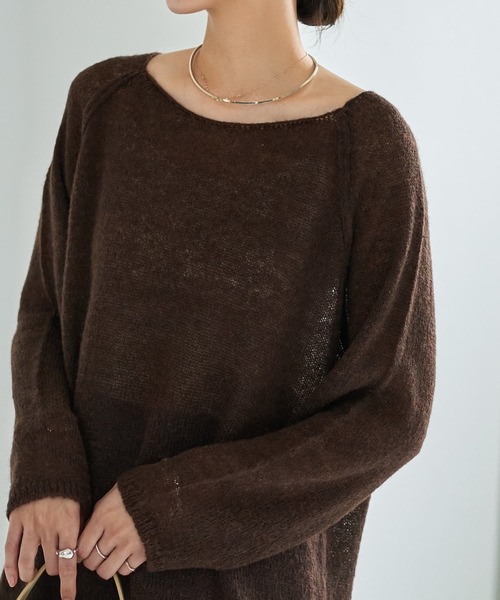 STYLE DELI(スタイルデリ)の「アルパカ混エアリールーズニットトップス(ニット/セーター・レディース・ブラック/ライトベージュ/ブラウン・FREE)」の7枚目の写真
