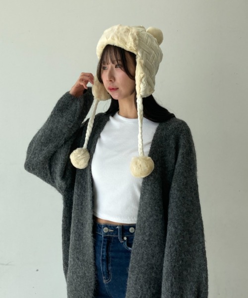 セール】ファーポンポン付き イヤーカバー イヤーマフ 耳当て ファー