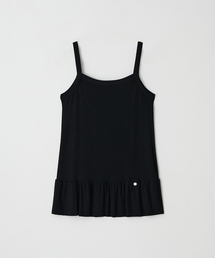 PENDANT RUFFLE LAYERED SLIM SLEEVELESS BLACK