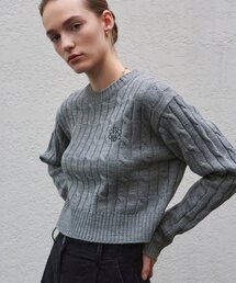 NICOLE TWIST CABLE KNIT_GRAY