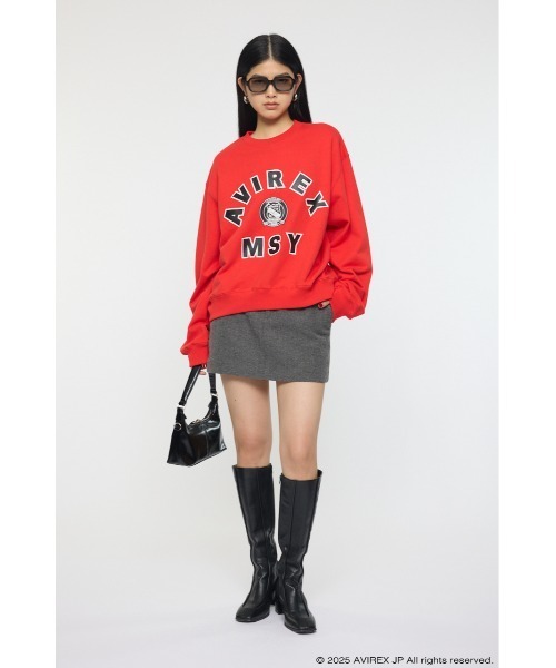 MOUSSY(マウジー)の「AVIREX SWEAT プルオーバー(スウェット・レディース・オフホワイト/杢グレー/レッド・FREE)」の5枚目の写真