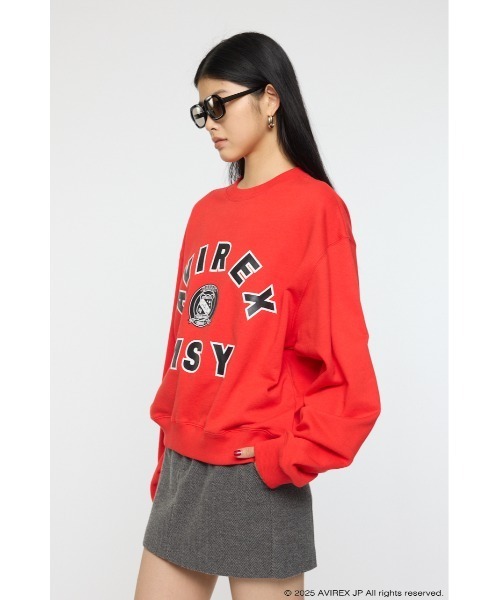 MOUSSY(マウジー)の「AVIREX SWEAT プルオーバー(スウェット・レディース・オフホワイト/杢グレー/レッド・FREE)」の7枚目の写真